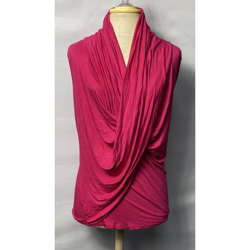 B’Leev Women Cowl Neck Blouse Size S Fuchsia